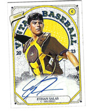 ETHAN SALAS 2023 ONYX VINTAGE EXTENDED BASEBALL ON CARD AUTO BLUE INK
