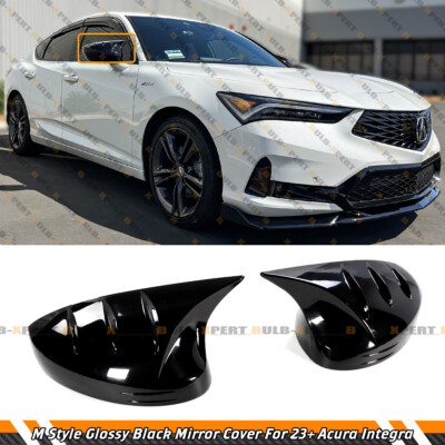 FOR 2023-26 ACURA INTEGRA DE4 M STYLE GLOSS BLACK ADD-ON SIDE MIRROR COVER CAPS