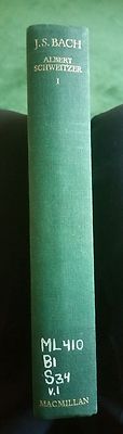 J.S. BACH - Schweitzer, Albert - Vintage Copy Volume 1, 1958