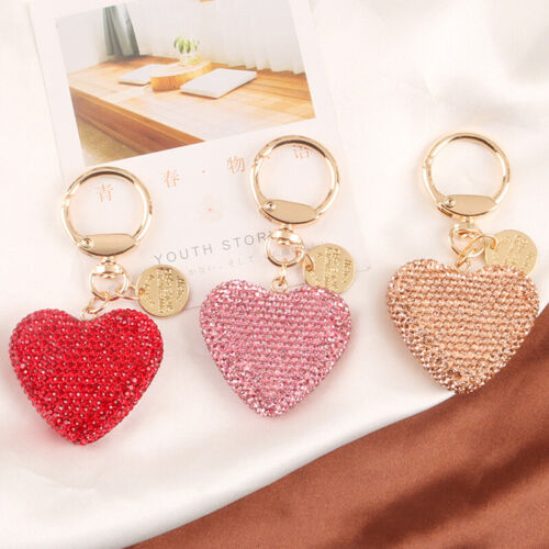 Metal Love Keychain Diamond-encrusted Handbag Bag Pendant Keyring Exquisite  - Picture 1 of 19