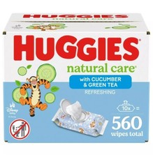 10 Ct Huggies Natural Care Refreshing Baby Wipes, Hypoallergenic, Scented