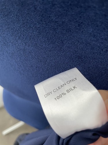 Preowned Stella McCartney Shift Dress Navy Silk Bubble Hem US Sz 6 8-10 AU GUC - Picture 14 of 20