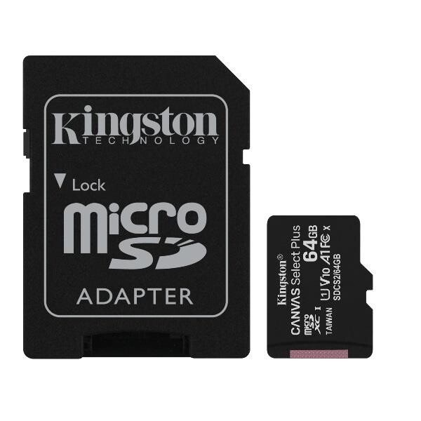 Kingston Canvas Select MicroSDXC 64GB Class 10 Carta Memoria con Adattatore...
