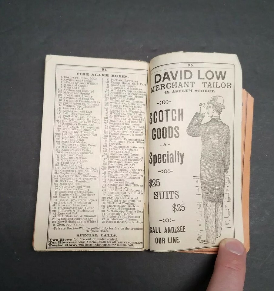 1902 Hartford Pocket Guide Electric Timetable Steam Time Table ...