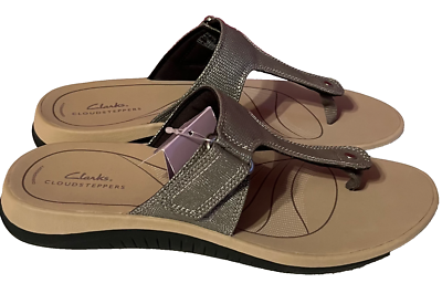New Womens Clarks Cloudstepper Pewter adjustable Cushion  display picture 3