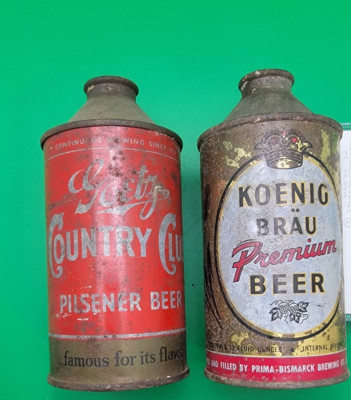 Lot of 2  KOENIG BRAU PREMIUM & Country Club Cone top beer cans