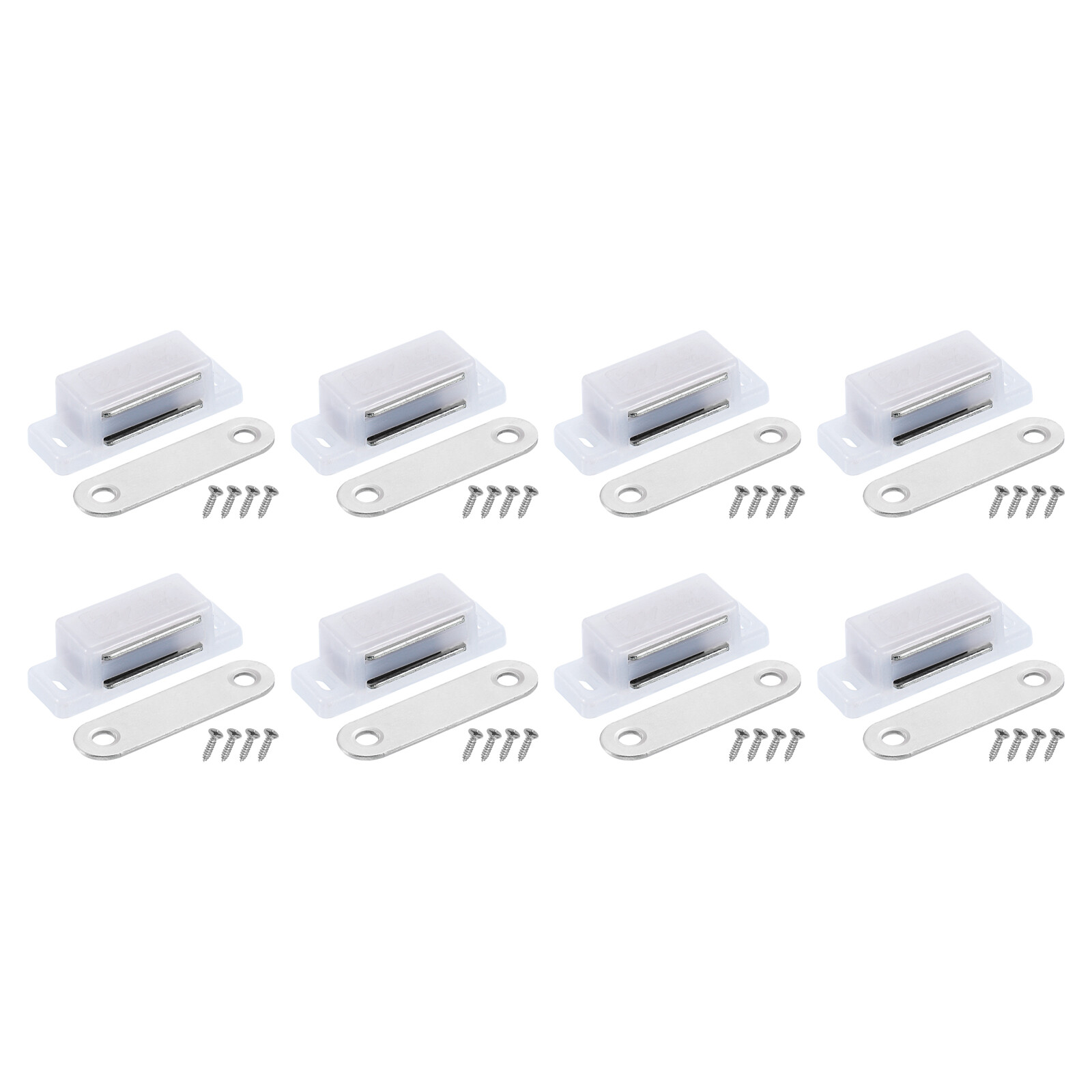 8Sets Cabinet Magnet Latch, Magnetic Cabinet Catch Hardware, White