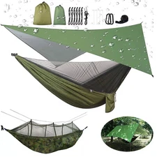 Camping Hammock / Rain Fly Tarp Waterproof With Mosquito Net Double Tent Cover