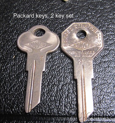 Packard Keys 2 key set NOS original 1935 1936 1937 1938 1939 1940 1941 to 1956