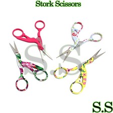 4 Pairs 4.5" Stainless Steel Sharp Classic Stork Scissors Color Coded BTS-155