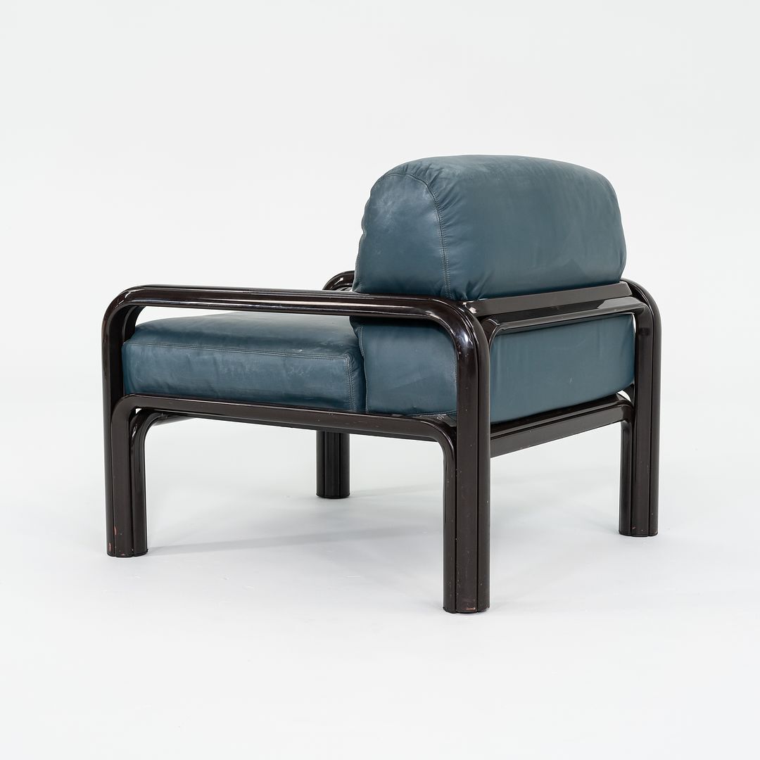 1990s Gae Aulenti for Knoll Lounge Chair in Blue / Green