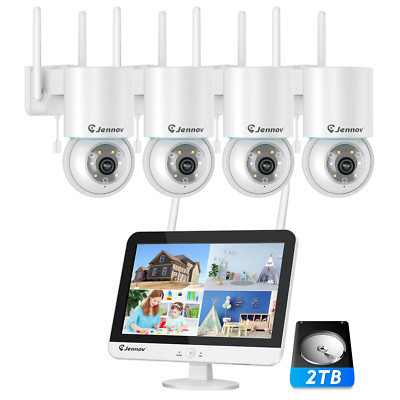 Jennov 10CH NVR 5MP H.265+ PTZ Wireless Security Camera System Siren&Light Alarm