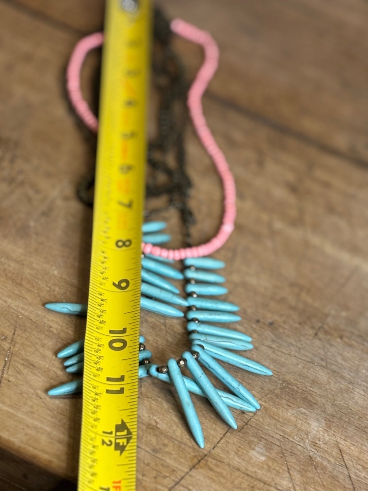 Layered Statement Necklace With Turquoise Spike B… - image 7