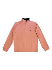 Nautica Men's Solid 1/4 Zip Fleece Long Sleeve Pullover Sweatshirt Rosette, M