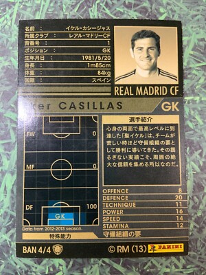 Panini WCCF 2012-13 Iker Casillas Real Madrid Spain WGK