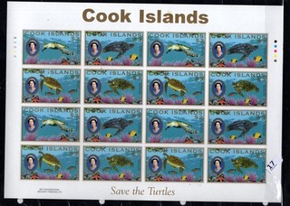 / COOK ISLANDS MNH IMPERF TURTLES
