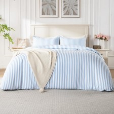 Blue Queen Duvet Cover Set 3 Piece Soft Breathable Bedding Set Queen