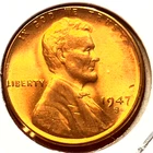 1947-S Lincoln Wheat Cent Penny GEM RD BU From an Original Bank Roll