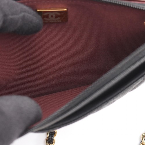CHANEL Matelasse Chain Shoulder Bag Grained calf leather Black Used Women GHW CC - Picture 7 of 9