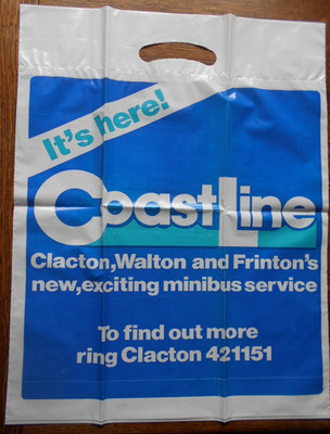VINTAGE - COAST LINE - PLASTIKTRAGETASCHE - CLACTON, WALTON UND FRINTON