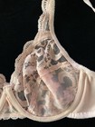Vintage CABERNET 36C Unlined Unpadded Peach Floral Lace Bra ~ NICE!!