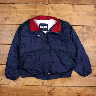 Vintage Forteza By River Edge Sport Windbreaker Jacke XL Herren 80er Blau Nylon