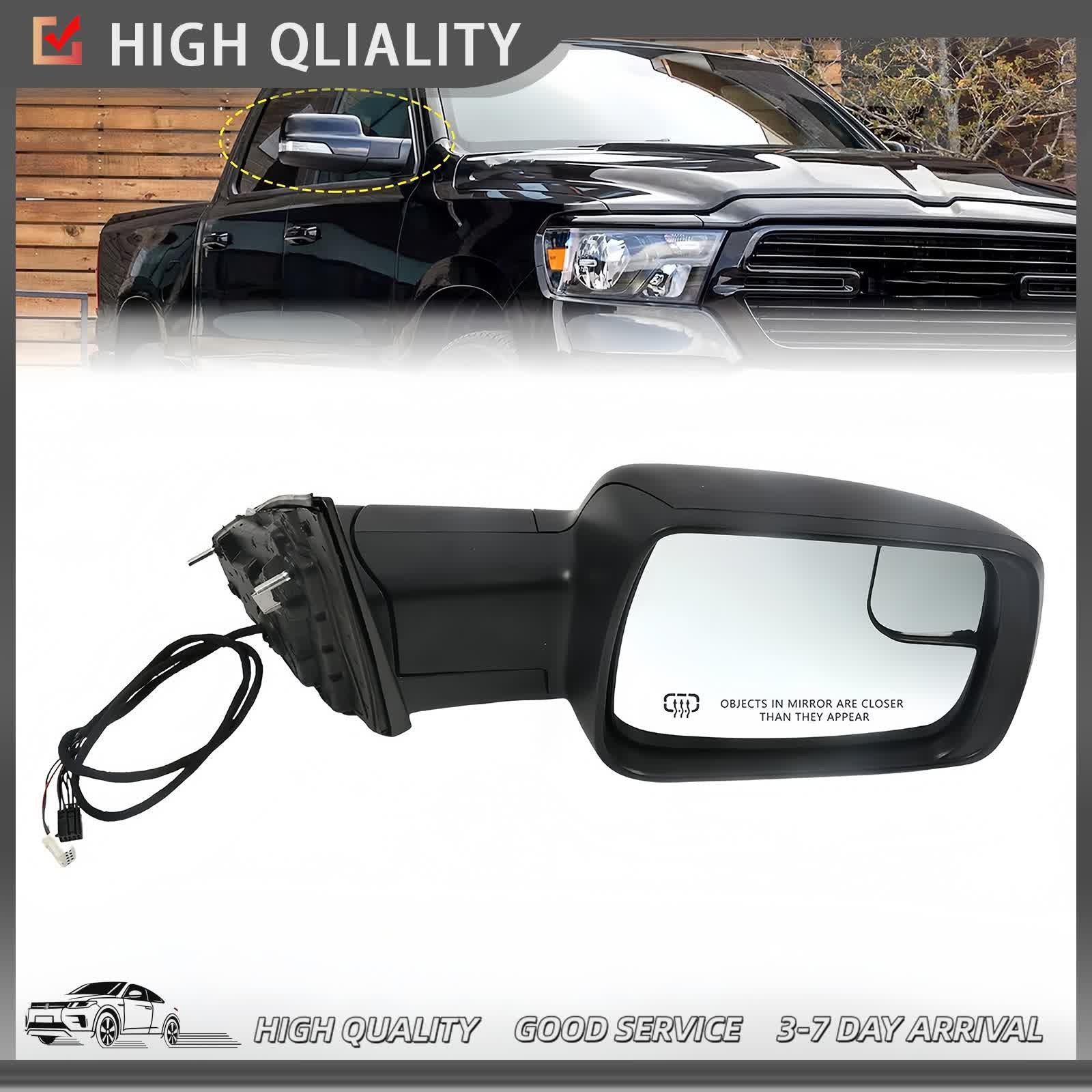 Heated Mirror w/Power Fold Signal Light Right For 2019-2024 Ram 1500 68276500AH thumbnail 2