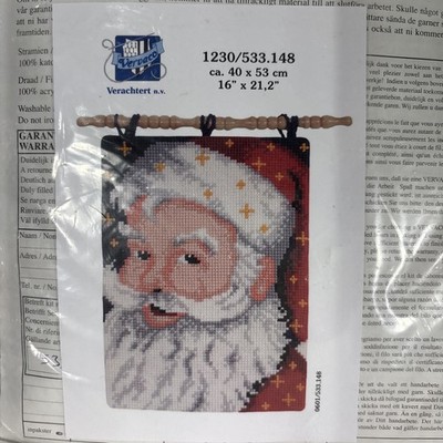 Vintage 1980s Verachtert N V Rare Christmas Holiday Needlepoint Sealed Santa Kit