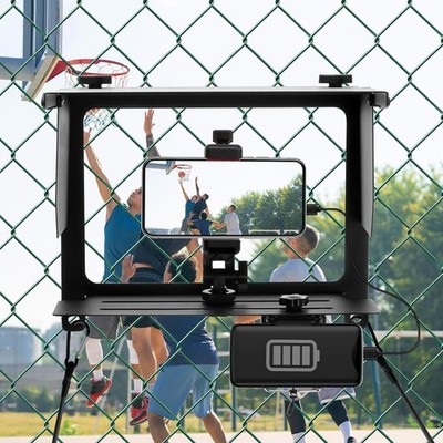 Phone Fence Mount with Adjustable Shade Mount w/Power Bank