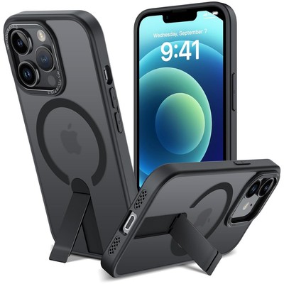 Hülle für iPhone 12 12 Pro Magnet-Case Magsafe kompatibel Kamera Metall Ständer