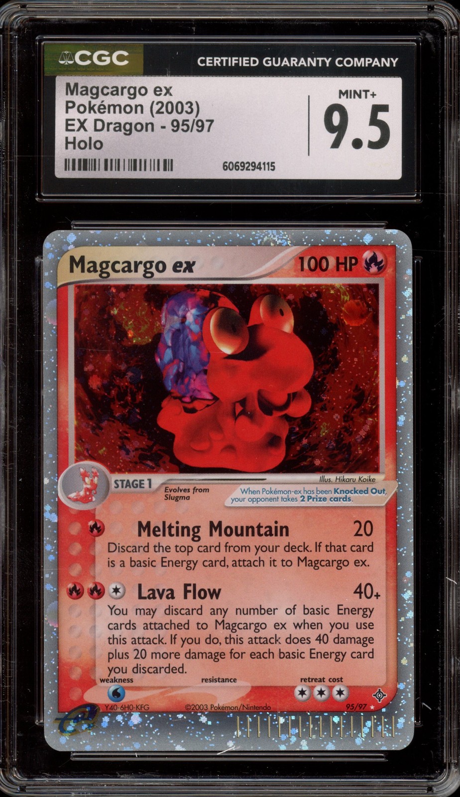 Pokemon Magcargo ex EX Dragon Holo Ultra Rare #95 CGC 9.5