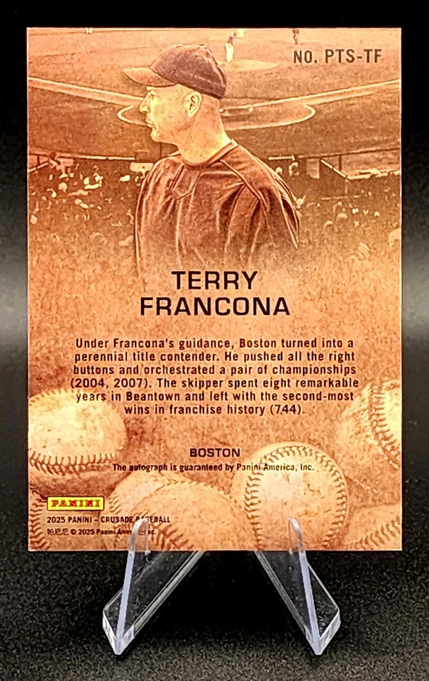 2025 帕尼尼十字军东征特里·弗兰科纳银币过去签名 49/99 #PTS-TF 红袜队 — 第 2/4 张图片