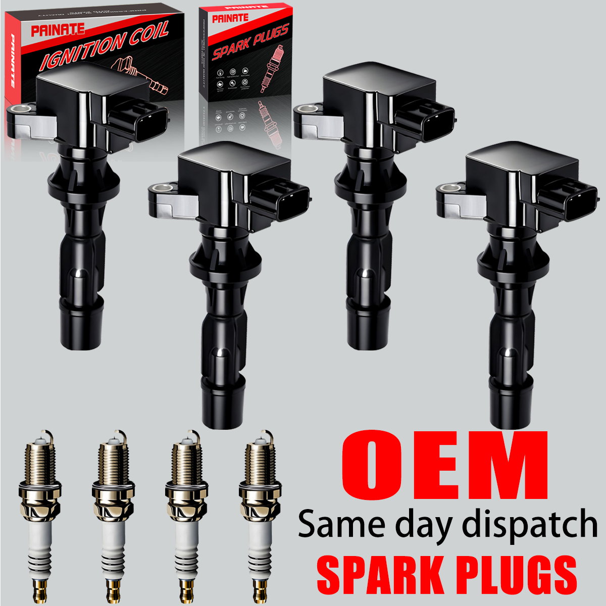 4X OEM Brand Ignition Coil & 4X Iridium Spark Plug For Mazda 3 6 CX-7 MX-5 UF540