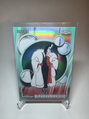 CRUELLA DE VIL 2026 TOPPS CHROME DISNEY AQUA REFRACTOR #65 007/199 NM
