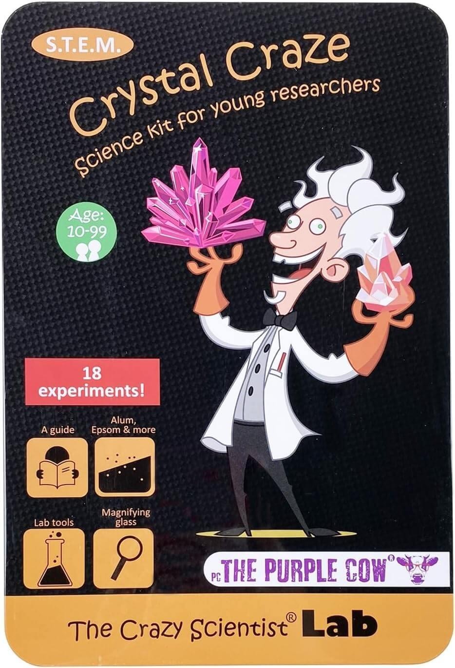 The Crazy Scientist Lab Crystal Craze Experiment Kit for Ages 10 & Up