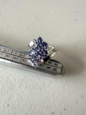 JS Joseph Schmid 925 Sterling Silver Real Oval-Cut Tanzanite Bypass Ring Size 7