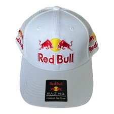 Red Bull F1 Racing SnapBack Hat White Mesh Adjustable New