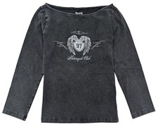 Hollister Women's Slash Neck 3/4 Sleeve Graphic Tee Slim Cropped Fit How-4