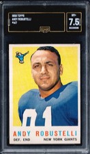 GMA 7.5 1959 Topps #147 Andy ROBUSTELLI HOF - Centered - New York Giants - NM+