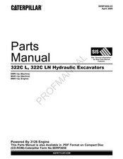 Caterpillar Cat 322C L 322C LN Hydraulic Excavator Parts Catalog Manual
