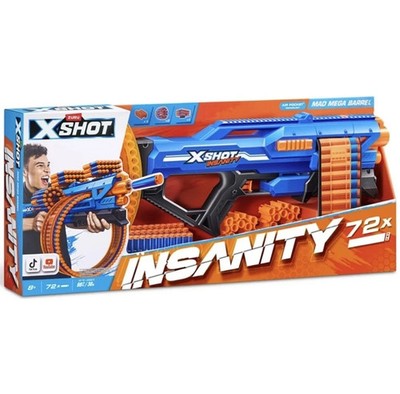 Zuru X SHOT Insanity Mad Mega Barrel Dart Blaster Gun - Neu - 72 Kugeln!