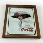 Vintage Drink Coca-Cola Pub Advertising Mirror Victorian Lady Wood Framed