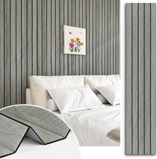 Grey Wood Wall Slat Panels Peel and Stick 3D 11.8" x 118", 2.grey