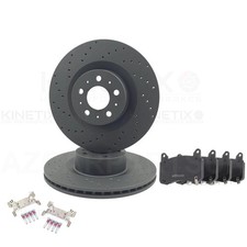 PASST FÜR TESLA MODEL Y 19- (5YJY) GELOCHTE BREMSSCHEIBEN BELÄGE VORNE 1188612-00-D 355mm