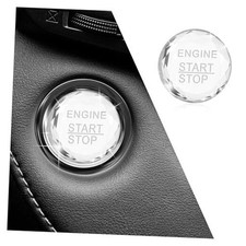 Bling Push Start Button Cover,Crystal Rhinestone Start Button Silver Engine