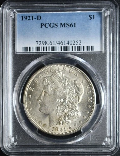 1921D Morgan Dollar PCGS MS61