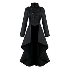 Manteau/veste steampunk vintage pour femme, fermeture éclair, queue-de-pie