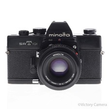 Minolta SRT101 SRT 101 Black 35mm Camera w/ 50mm f2 Lens EXC 