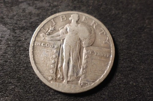 1924-S F VF Full Shield Standing Liberty Quarter Nice Coin RAR #1