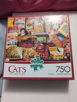 BUFFALO Cats Sweet Shop Kittens 750 Piece Puzzle with poster